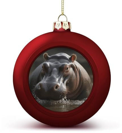 Weihnachtskugel-Ornamente, Nilpferd-Druck, vielseitig verwendbar, festliche Heimdekoration, ideal für Baum und Heimdekoration