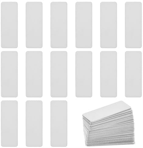 DICOSMETIC 30Pcs Rectangle Stamping Blanks Metal Engraving Blanks 304 Stainless Steel Tag Blank Name Plate for Necklace Bracelet Earring Jewelry Making 1.97x0.71x0.04 Inch