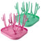 KEEPAQ Trockenständer Babyflaschen, Trockengestell mit Abnehmbarer Abtropfschale, BPA frei Babyflaschen Zubehör zum Trocknen von Babyflaschensaugern, Bechern und Andere Zubehör(Grün&Rosa, 2Pack)