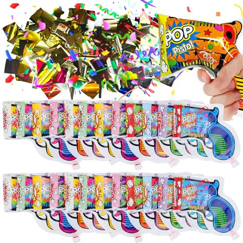 FAELNK 25 pièces Canon Confettis Paquet Confettis Bombe Lanceur Carnaval Multicolore Canon a Confetti pour Anniversaire, FêTe, Mariage, Nouvel an, Carnaval