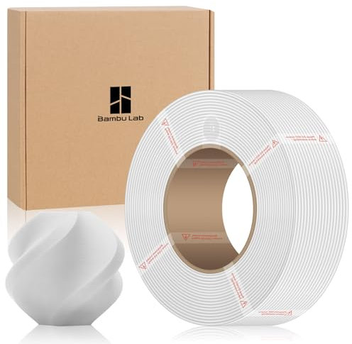PLA Basic Refill Filament with RFID Compatible with Bambulab A1/A1 Mini/X1/P1 Serie1.75mm 1KG Spulenlos (2.2lbs) 3D Drucker Refilament Maßgenauigkeit +/- 0.03mm -Jade White (10100)