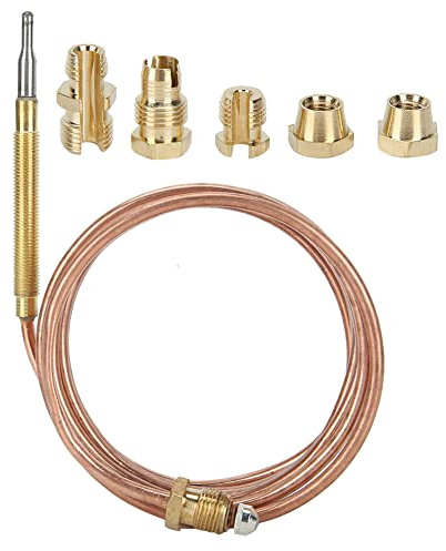 Gasherd-Thermoelement-Kit, Temperatur Fühler mit Nuss, Kompatibel für Herd, Ofen, Induktion Skocher, Heizgeräte, Verhindern Sie Ein Flamm Wasser mit Magnetventil (600mm)