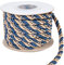CABODYALS 8MM 8.5 Mètres de Long Cordon Tordu Bleu et Doré Cordon Tressé Embrasse de Rideau Garniture Intérieure Ficelle de Polyester en Soie Doux pour Embellir Costumes Sac Cadeaux Loisirs Créatifs