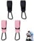4 PCS Pram Hooks for Bags, for Pram for Stroller Diaper Bag Shopping Cart Pushchair Backpack (Black and Pink）