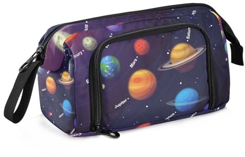 Yopersonalizes Großes Federmäppchen für Mädchen und Jungen, Weltraum, Sonnensystem, Federmäppchen für Sekundarschulbedarf, Büro, Schreibwaren, organisiertes Federmäppchen für Kinder, Teenager