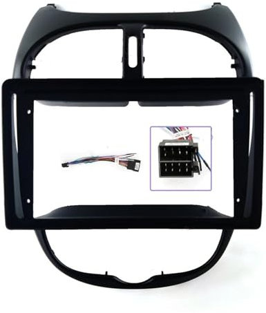 BLNETU pour Peugeot 206 2000-2010 Cadre De Tableau De Bord 9 Pouces 2 DIN Cadre DVD Autoradio Panneau De Navigation Android 2 DIN Structures pour Tableaux Bord(Frame an ISO)