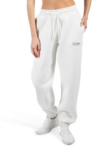 SMILODOX Jogginghose Damen Enara, Regular Fit Sweathose mit Seitentaschen, Elastischem Bund mit Tunnelzug, Dezentes Stick-Logo, Bequeme Freizeithose für Sport, Freizeit und Alltag