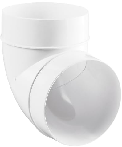 Easy Act Coude PVC 90° pour tuyaux ronds Ø 100 mm, raccord en plastique pour une déviation précise dans les systèmes de ventilation