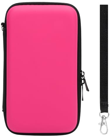 Pissente Tragetasche, Hartschalen-Reiseetui mit 8 Spielsteckplätzen PU-Außenmaterial für New 3DS 3DS 2DS LL Konsole Zubehör (Rosa)