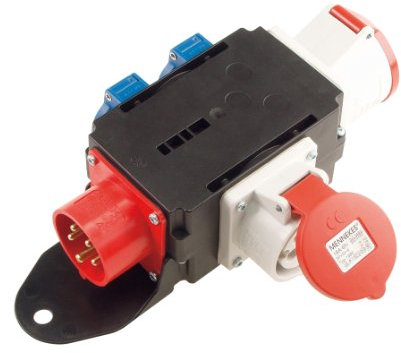 Bachmann 349.006 CEE-Adapter, 1x CEE 16A, 1x CEE 16A, 1x CEE 32A, 2x Schuko