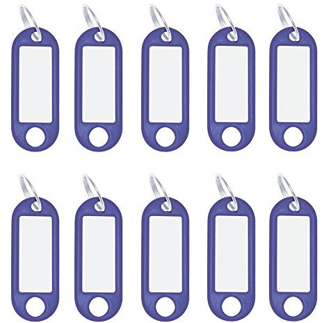 Wedo 262101803 Schlüsselanhänger Kunststoff (mit Ring, auswechselbare Etiketten) 10 Stück, blau