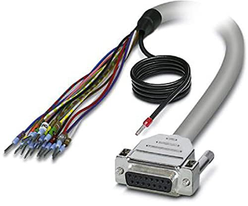 PHOENIX CONTACT CABLE-D-15SUB/F/OE/0.25/S/2.0M Konfektioniertes Geschirmtes Rundkabel, Einzeladern (15-Polig) (Die Adern Sind Beschriftet & mit Aderendhülsen Versehen