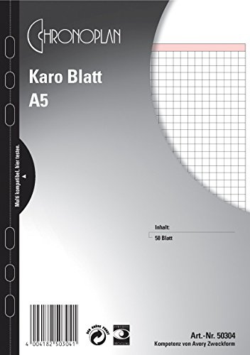 Ersatzeinlage A5 50BL kariert CHRONOPLAN 50304 Notizen