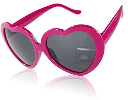 Boolavard Kids Fashion Retro Summer Cuore Heart Shape Design Lolita Occhiali da sole Occhiali da Vista (Rosa Scuro)