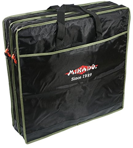 TEAM MIKADO eckige Doppelkammer - Setzkeschertasche 63cm x 63cm x 17cm schwarz/grün
