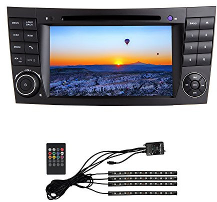 XISEDO Android 7.1 Autoradio 2 Din In-dash Car Radio 7 Car Stereo RAM 2G Navigatore GPS con Lettore DVD per Mercedes Benz E-W211/E200/E220/E240/E270/E280 (con Luce Interna dell'automobile)