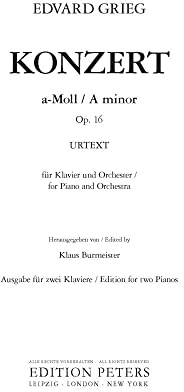 Konzert a-Moll op. 16 für Klavier und Orchester