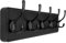 SKOLOO Garderobenleiste Holz Schwarz, 44 cm langer, hölzerner Kleiderhaken Wand, Rustikaler Stil, Stabil garderobenhaken mit 5 Haken