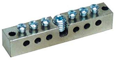 Morsettiera per collegamenti equipotenziale in ottone nichelato sezione 12 x 12 mm - SEM 0307