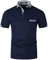 LIUPMWE Poloshirt Herren Kurzarm Baumwolle mit Brusttasche Polohemd Regular Fit Basic Streifen Tennis Golf T-Shirt,Navyblau,M