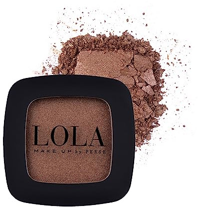 Lola Make Up by Perse Mono Eyeshadow with Natural Ingredients and High Coverage, Satin Eye Shadow Palette for All Skin Types Vegan and Cruelty-Free Eye Makeup, Hazel Brown (018)