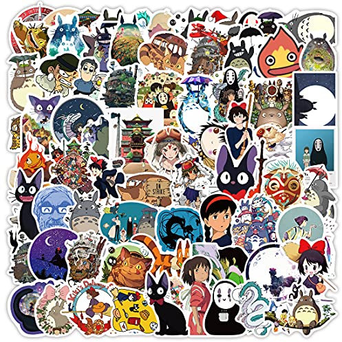 Agan Studio Ghibli Stickers 100pcs Waterproof Vinyl Anime Stickers for Kids Teens Adult Skateboard Computer Laptop