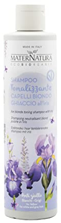 Maternatura Shampoo Tonalizzante Capelli Biondo Ghiaccio all'Iris - bio - Made In Italy - 250 ml