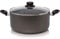AZS Stockpot Non Stick Aluminium - Large Casserole Pot Cooking Pot Grey 28cm / 8 Litre with Glass Lid Heat Resistant Handles for Easy Cookware