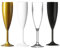 Blanks Direct Champagne Flutes 175ml Plastic White Black Gold Clear Reusable Sparkling Wine Glasses Great for Weddings Bridal Showers Parties Unbreakable and Dish Washer Safe (Black, 6)