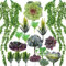 Woohome 20 PCS Artificielles Plantes Succulentes Faux Fleur Succulentes Mixte Faux Plante Succulente pour La Maison Intérieur Fée Jardin Décorations Gris/Vert
