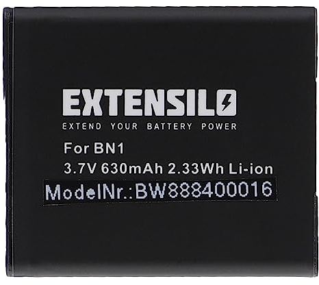 EXTENSILO 1x Batterie Compatible avec Sony Cybershot DSC-W730, DSC-W710, DSC-W810, DSC-W830 Appareil Photo, Reflex numérique (630mAh, 3,7V, Li-ION)