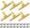Bwintech 6 Pezzi Raccordi portagomma, 12 mm 3 vie Tee Raccordo portagomma in ottone con 18 morsetti
