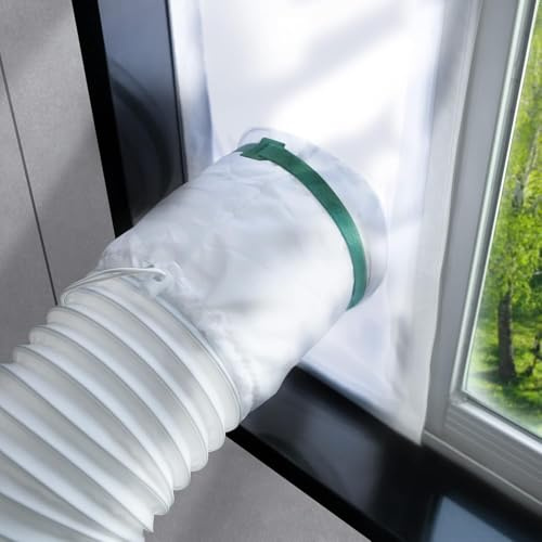 LOVIGA Kit de joint de fenêtre de climatiseur portable, kit de joint d'aération de fenêtre pour climatiseur portable, 25,4 x 101,6 à 162,6 cm, longueur réglable, 100% étanche, facile à installer