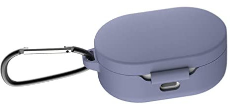 zalati Auricolare Bluetooth Wireless Custodia Protettiva in Silicone con Gancio con Asola e Fibbia in Metallo per Xiaomi Mi Redmi Airdots Cuffie Antiurto - Lavanda