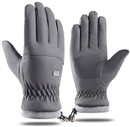 starfa lab Winterhandschuhe Herren Damen Thermohandschuhe wasserdichte Touchscreen Handschuhe Warme Geeignet für Outdoor Sportarten, Laufen, Wandern, Skifahren, Fahrradhandschuhe (grau)