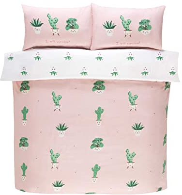 Rapport Home Parure de lit Double réversible en Microfibre de Couleur Pastel, sans Repassage, Rose