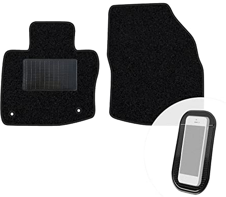 moto-MOLTICO Vorne Fußmatten Auto Velours Autoteppiche Schwarz Automatten Set 2-teilig passend für Honda Civic VIII 2006-2011
