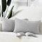 Madizz 2er Set Boho Gestreifte Kissenbezüge Weicher Kord Dekorativer Kissenbezug für Schlafzimmer Sofa Kissenhülle Hellgrau 30 x 50 cm