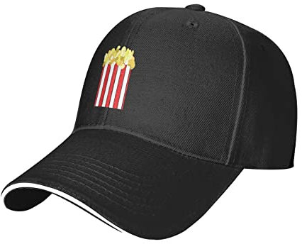 IUBBKI Kino-Popcorn-Trucker-Mütze, Baseballkappe, Papa-Hüte für Männer und Frauen, Schwarz