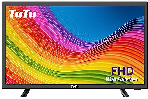 TuTu 22-inch TV,60Hz 1080P FHD LED Television and Monitor with Dolby Audio for Home or Office 22in Flat-Screen TV with HDMI,USB,VGA,RCA(2023 Model)
