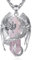 INFUSEU Collier Dragon En Cristal, Pendentif Dragon Nordique En Cristal Rose, Pendentif Hexagonal En Cristal De Guérison, Cadeau En Cristal Naturel Gothique pour Les Hommes Et Les Femmes.
