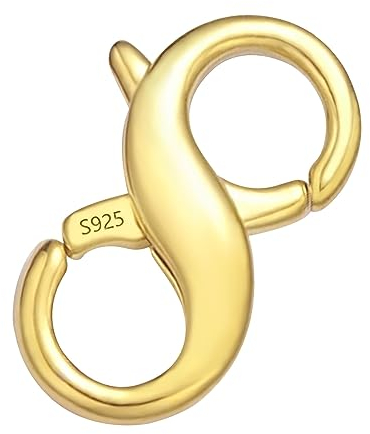 ALEXCRAFT Silber 925 Kettenverschluss Gold Schmuck Verschluss Für Halsketten Armband DIY Schmuckherstellung 9 * 18mm