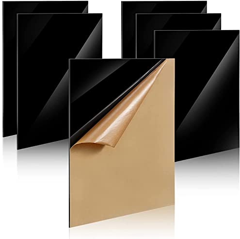 DMJOULI Hoja de acrílico negro A5 hoja cuadrada de plexiglás, panel acrílico de 1 mm de grosor, hojas de plexiglás cortadas a medida, discos acrílicos para marcos de fotos, pintura, manualidades,
