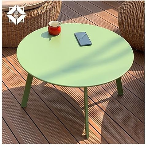 Sofa-Tisch Tisch Für Draußen Kleiner Beistelltisch Wasserdicht Metall Beistelltisch Flur Schlafzimmer Garten Terrasse Balkon(Size:70x40cm,Color:Grün)