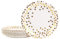 DHAIQC Lot de 50 Assiettes de fête 23 cm, Or Noir Assiette Carton Kit Vaisselle Jetable Anniversaire pour Barbecue Anniversaire ou Fête Baby Shower Mariages (Or Blanc)