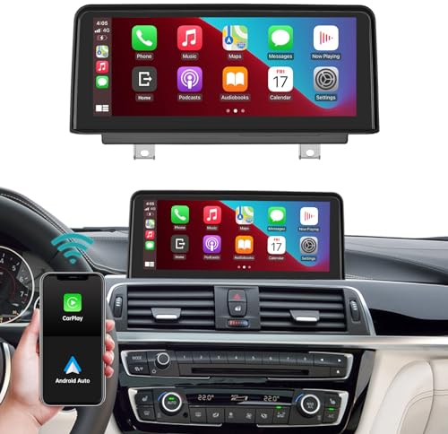 Ninetom 10,25'' Car Radio, CarPlay/Android Auto/Mirrorlink/GPS für BMW NBT 3 Series F30/F31/F34/F35 4 Series F32/F33/F36(2013-2016) Touchscreen-Autoradio, GPS-Navigation für das Auto, integrierter DSP