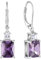 Starchenie Ohrringe 925 Sterling Silber mit Knoten Zirkonia für Damen Amethyst Geburtsstein Anhänger Ohrhänger Schmuck Geschenk
