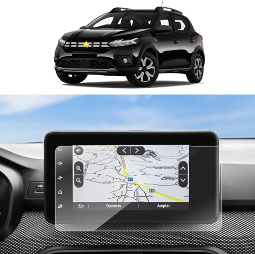SKTU [2 unidades] Protector de Pantalla compatible con Dacia Sandero 3 / Stepway 2021–2024 GPS Navigation PET Protector de Pantalla 8 Pulgadas