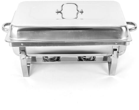 Chafing Dish en Acier Inoxydable Chauffe-Plats Réchaud Récipient Chauffant pour Buffet de Traiteur et fête
