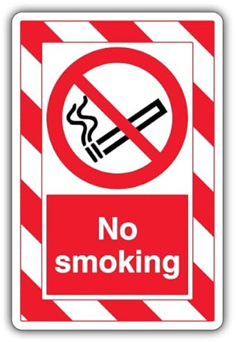 ExtraViz Sicherheitsschild mit Aufschrift V Safety No Smoking, gut sichtbares Warnschild für Arbeitsplatz, Arbeitsgesundheit